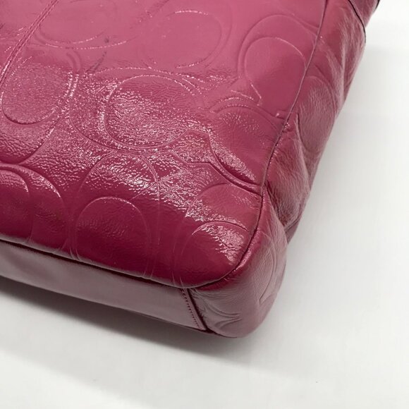 Coach Purple Patent Leather Gallery Embossed Tote Bag F19818 - Picture 8 of 11